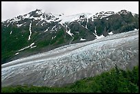Exit glacier flowing down mountainside. Kenai Fjords National Park, Alaska, USA. (color)