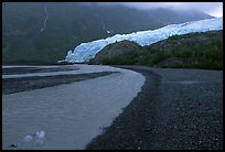 Glacial stream, Exit Glacier and outwash plain, 2002. Kenai Fjords National Park, Alaska, USA.