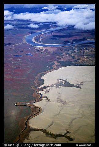 Aerial view of the Great Kobuk Sand Dunes. Kobuk Valley National Park (color)