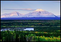 Mt Sanford and Mt Drum, late afternoon. Wrangell-St Elias National Park, Alaska, USA.