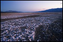 Salt formations on Valley floor, dusk. Death Valley National Park ( color)