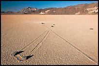 Sailing stones, the Racetrack playa. Death Valley National Park, California, USA. (color)