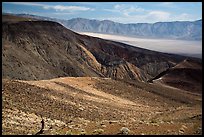 Visitor looking, Panamint Valley. Death Valley National Park, California, USA.