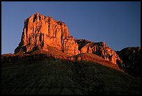 El Capitan from Guadalupe Pass, sunrise. Guadalupe Mountains National Park, Texas, USA. (color)
