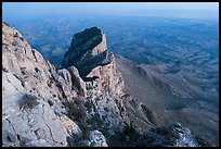 El Capitan from Guadalupe Peak at dusk. Guadalupe Mountains National Park, Texas, USA. (color)