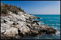 Rocky coast and blue waters, Isle Au Haut. Acadia National Park ( color)