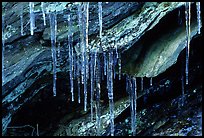Rock, Icicles and snow, Tennessee. Great Smoky Mountains National Park ( color)