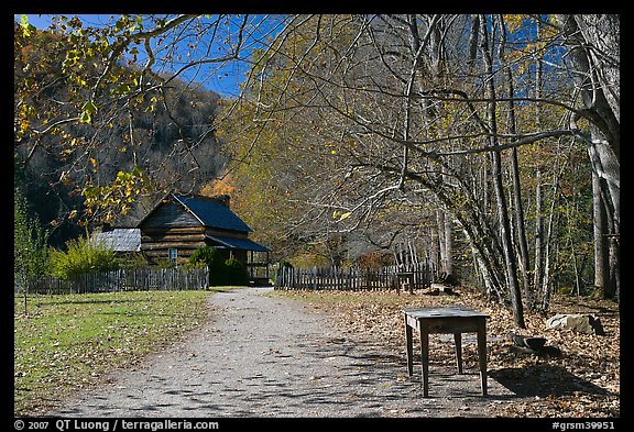 Davis House, Mountain Farm Museum, North Carolina. Great Smoky Mountains National Park (color)