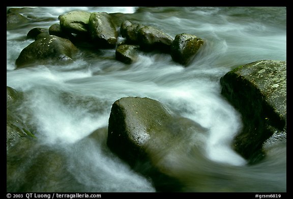Rocks in river, Greenbrier, Tennessee. Great Smoky Mountains National Park (color)