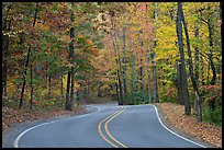 Windy road and fall colors on West Mountain. Hot Springs National Park ( color)