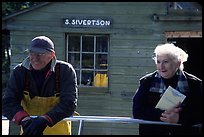 Commercial fishermen Milford and Monica Johnson at Sivertson Fish House. Isle Royale National Park ( color)