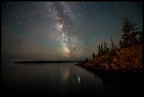 Milky Way, Smithwitck Island, Rock Harbor shores. Isle Royale National Park ( color)