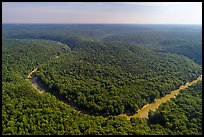 Aerial view of Turnhole Bend of the Green River. Mammoth Cave National Park ( color)