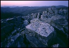 Rock slabs, Black Rock, dusk. Shenandoah National Park, Virginia, USA. (color)