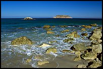 Judge Rock, Prince Island, Cuyler Harbor, mid-day, San Miguel Island. Channel Islands National Park, California, USA.