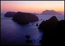 Sunset over island chain, Anacapa Island. Channel Islands National Park, California, USA. (color)