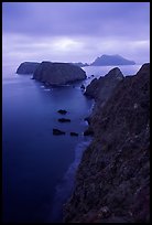 View from Inspiration Point, dusk. Channel Islands National Park, California, USA. (color)