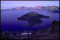 Wizard Island and Lake at dusk. Crater Lake National Park ( color)