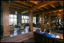 Main lobby of Crater Lake Lodge. Crater Lake National Park, Oregon, USA. (color)