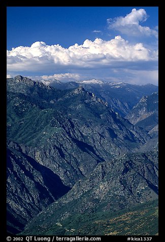 Kings Canyon viewed from  West, late afternoon. Kings Canyon National Park, California, USA.