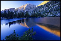 Reflections on lake at sunset. Kings Canyon National Park, California, USA. (color)