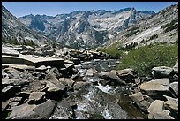 Stream plunging towards Le Conte Canyon. Kings Canyon National Park ( color)