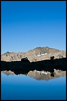 Peak reflections, early morning, Dusy Basin. Kings Canyon National Park ( color)