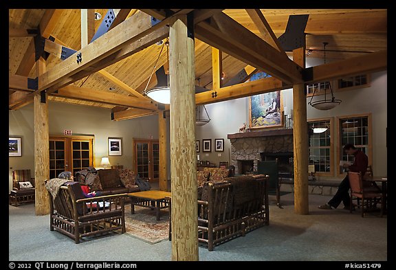 John Muir Lodge lounge. Kings Canyon National Park (color)