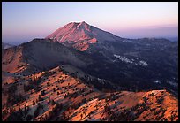 Lassen Peak ridge at sunset. Lassen Volcanic National Park, California, USA. (color)