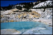 Turquoise pool in Bumpass Hell thermal area. Lassen Volcanic National Park, California, USA. (color)