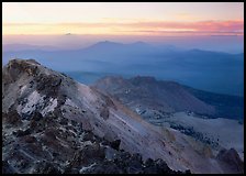 Summit of Lassen Peak at dusk. Lassen Volcanic National Park, California, USA. (color)