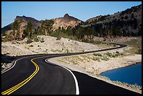 Road near Lake Helen. Lassen Volcanic National Park, California, USA.