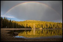 Stormy sky and rainbow, Juniper Lake. Lassen Volcanic National Park ( color)