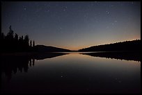 Juniper Lake at night after moonset. Lassen Volcanic National Park, California, USA.