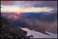 Sunset from Hidden Lake Peak, North Cascades National Park. Washington, USA. (color)