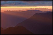 Layered ridges at sunset, North Cascades National Park.  ( color)