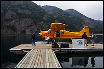 Floatplane and deck, Stehekin, North Cascades National Park Service Complex. Washington, USA.
