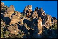 High Peaks spires, late afternoon. Pinnacles National Park, California, USA. (color)