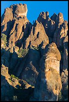 High Peaks towers, late afternoon. Pinnacles National Park, California, USA. (color)