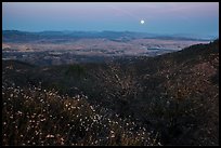Moonrise from North Chalone Peak. Pinnacles National Park, California, USA. (color)