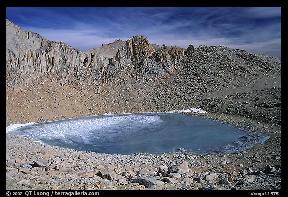 Frozen Iceberg Lake, Inyo National Forest. California, USA (color)