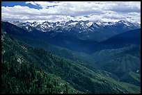 Panorama of  Western Divide from Moro Rock. Sequoia National Park, California, USA.