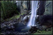 Base of Vernal Falls. Yosemite National Park, California, USA. (color)