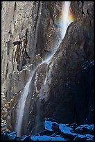 Lower Yosemite Falls in winter. Yosemite National Park, California, USA.