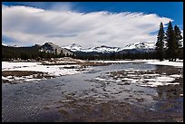 Flooded Twolumne Meadows in spring. Yosemite National Park, California, USA. (color)
