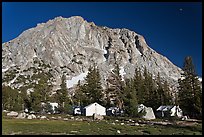 Tents of Sierra High camp, Vogelsang. Yosemite National Park, California, USA. (color)