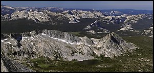 Aerial view of High Yosemite country. Yosemite National Park (Panoramic color)