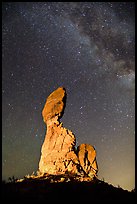 Balanced rock at night. Arches National Park, Utah, USA. (color)