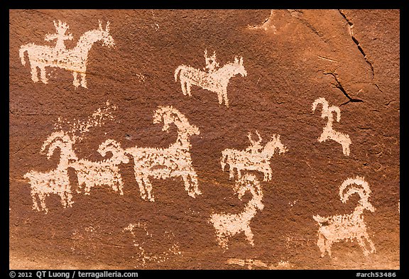 Ute Petroglyphs. Arches National Park, Utah, USA.