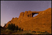 Moonlit Skyline Arch. Arches National Park, Utah, USA. (color)